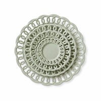 Assiette de présentation en céramique Joy Tableware, bord creux, style vintage, vert clair, en porcelaine, pour salade, idéale pour les fêtes