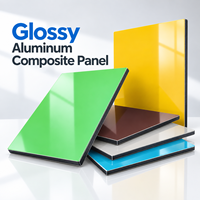 Panneau composite en aluminium brillant de 3 mm, couleur argent, pour panneaux d'affichage découpés par CNC