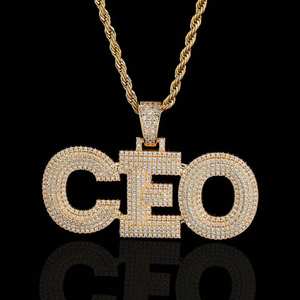 VEROMCA Collier Hip Hop Tendance DIY Créatif Hommes Femmes Collier Cuivre Zircon Trois Couches Pendentif Lettre Diamant Complet Collier - Product Image 5