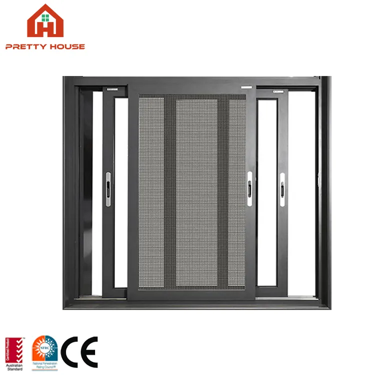 Jendela Jendela Geser Aluminium Hitam dengan Harga Murah Tersedia untuk Apartemen Hotel