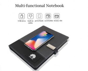 Libreta Creativa A5 para Negocios, con Banco de Energía, Cargador Inalámbrico y Memoria USB de 8G con Logotipo LED, para Regalos Personalizados - Product Image 6