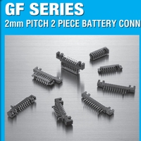 Connecteur de batterie KEL GF31-10-1F Série GF, pas de 2 mm, 2 pièces, plastique noir/cuivre