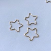 Meilleures ventes : Breloques artisanales en or rempli 14K, forme étoile et lune, anneaux de jonction géométriques et pendentifs creux pour accessoires de bijoux graphiques DIY