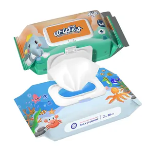 Kostenloses Muster OEM nasse Wimpern für Baby Natur organische wassernässige Wimpern individuelles Logo 80 Stück Hautpflege Hand Mund Babywimpern