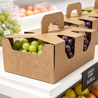 Boîte d'emballage en carton ondulé pour fruits, avec trous de ventilation personnalisés, robuste, en carton kraft, pour pêches, prunes, abricots