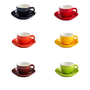 Tasses et soucoupes à expresso en <span class=keywords><strong>porcelaine</strong></span> <span class=keywords><strong>italienne</strong></span> épaissie et isolée, 75cc - Product Image 1
