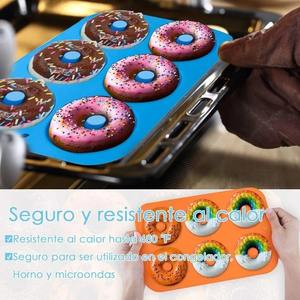 Juego de moldes <span class=keywords><strong>para</strong></span> hornear rosquillas de silicona antiadherente-<span class=keywords><strong>Molde</strong></span> reutilizable y fácil de limpiar <span class=keywords><strong>para</strong></span> rosquillas caseras, cupcakes, magdalenas. Horno seguro - Product Image 6