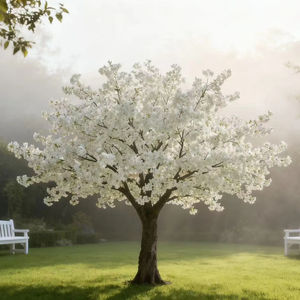 Arbre de cerisier artificiel blanc durable - Pas besoin d'arrosage pour la décoration de mariage, la mise en place de restaurants et de maisons - Product Image 3