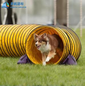 <span class=keywords><strong>Tunnel</strong></span> d'agilité pour chien en bâche tissée en tricot lourd de 600 mm x 5 m, enduite de PVC, imperméable, coupe-vent, anti-moisissure, pour utilisation en extérieur - Product Image 2