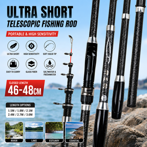 <span class=keywords><strong>Canne</strong></span> à pêche télescopique portable en fibre de verre à action rapide, pointe souple, longueur fermée 46 cm, 1,5 m-3,0 m, pour eau salée et eau douce, <span class=keywords><strong>canne</strong></span> de surf - Product Image 5