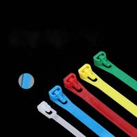 5*300mm 100 pièces/sac coloré 66 attaches de câble autobloquantes pinces en plastique sangles de liaison autobloquantes