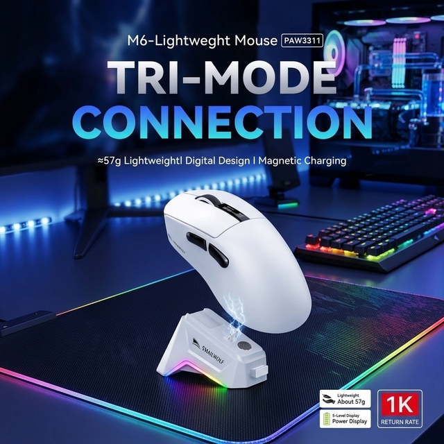 12000 Dpi Paw3311 Gamer Mouse Rechargeable Wholesale Custom Optical Wireless Gaming Mouse With Charging Base