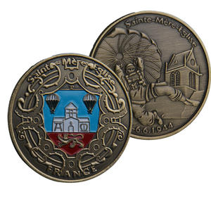 库存飞马桥 1944 年 D 日登陆行动纪念锌合金压铸镀金爱国主义收藏硬币英国空降部队 - Product Image 4