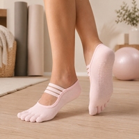 Chaussettes de yoga croisées à cinq doigts de haute qualité, respirantes, pour l'entraînement féminin, le Pilates et le yoga