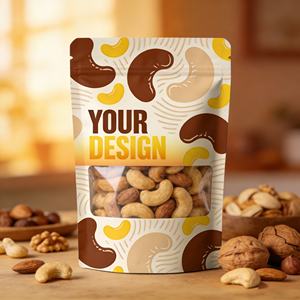 Bolsa Doypack con Cierre Hermético y Ventana Transparente con Acabado Mate, Personalizable con Logotipo, para Envasado de Frutos Secos y Snacks - Product Image 1