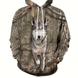 Sudadera con Capucha Oversize para Hombre con Diseño de Patrón 3D Bordado de Deadwood y Cordón Ajustable, Top de Punto para Primavera y Otoño - Product Image 1