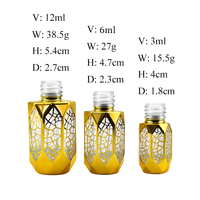 Flacons roll-on en verre pour huiles essentielles et parfums arabes, 3ML, 6ML, 12ML, avec bâtonnets en verre, pour Oud et Attar
