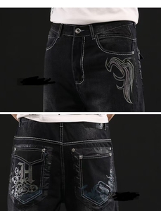 Người Đàn Ông Cổ Điển Phong Cách Trung Bình Rửa Lỏng Thẳng Chân Đa Túi Quần Jean Hàng Hóa Cộng Với Kích Thước Mùa Đông Cotton - Product Image 5