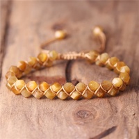 Bracelets tressés faits à la main en pierre naturelle 6mm, œil de tigre perlé, Bracelet en macramé Boho, bijoux d'amoureux d'amitié de Yoga, livraison directe