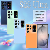 Nouvel Arrivage S25 Ultra Téléphone Android Débloqué 16 Go 1 To Grande Capacité de Stockage Triple Caméra 108 MP pour Fournisseur Commercial Mondial