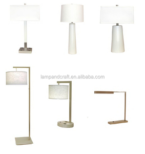 Popular mercado hotelero de EE. UU. nueva lámpara de mesa Led de Metal lámpara blanca de Hotel con pantalla de lino para proyecto hotelero - Product Image 2