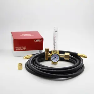 Regulator Gas Pressure Regulator Regulator DEM WR1300 Industrial CGA320/580 Full Brass Co2 /Argon Gas Flowmeter Welding Regulators With Hose