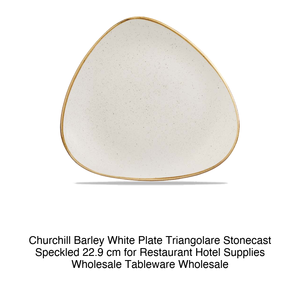 Barley White Triangular Plate 22.9 cm Churchill Stonecast Speckled 12Swhstr9 - Product Image 2