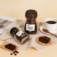 Glas-Kaffeeaufbewahrungsdose mit Kunststoff-Schraubdeckel, einzigartige taillierte Form, leere Glasdose für Kaffeebohnen, Instantpulver, Gewürze