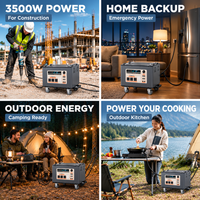 Centrale Électrique Portable OEM 3500W 4600Wh 29.2V DC au Lithium Fer Phosphate, Générateur Solaire avec Roues et Onde Sinusoïdale Pure