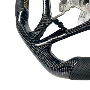 Carbon Fiber Perforated Leather D-shaped Car Steering Wheel for Honda <strong>Civic</strong> 8th Fit XRV CRV URV Models Can Be Customized - Product Image 4