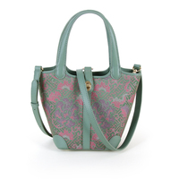 Sac fourre-tout en cuir véritable et jacquard avec fermeture à fermoir, sac à main pour femme, vente en gros, OEM