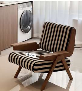 Vintage Chinese Style Armrest Recliner Indoor Leisure Lounge Chair for Balcony Study - Product Image 5