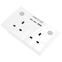 Prise intelligente WiFi Tuya, double prise UK avec charge rapide USB A+C 70W, chargeur universel 3.0 PD 147mm, prise intelligente pour la maison