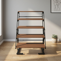 Bureau échelle moderne avec étagères en bois, design minimaliste pliable et autoportant, mobilier de bureau à domicile, assemblage requis