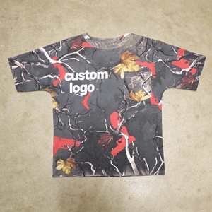 Camisetas de Manga Corta con Estampado Digital Completo, Estilo Urbano, 100% Algodón Tejido, 250 g/m², Hombros Caídos, Camuflaje - Product Image 4