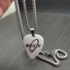 <span class=keywords><strong>Anime</strong></span> Bocchi The Rock Necklace Gotoh Hitori Rock Band <span class=keywords><strong>Guitar</strong></span> Pick Pingente Halloween Moda Homem Mulher Cosplay Acessório - Product Image 3