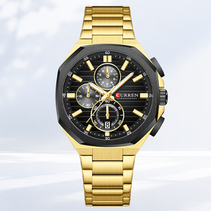 Reloj de Pulsera CURREN 8499 para Hombre, de Cuarzo, con Correa de Acero Inoxidable, Manecillas Luminosas, Cronógrafo, Resistente al Agua, Calendario, para Negocios - Product Image 1