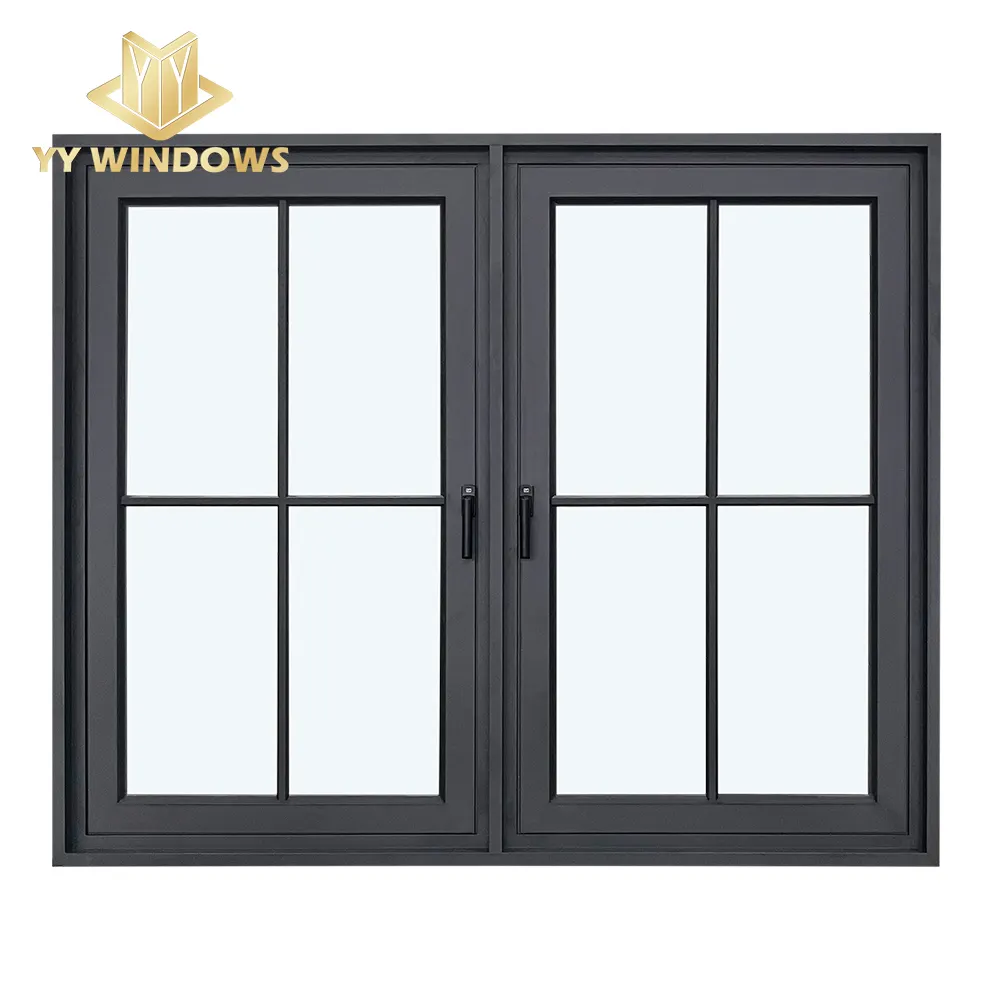 NFRC American Standard energy saving aluminum double glaze casement window for home