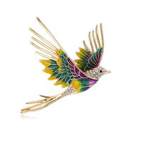Broches de Pájaro Esmaltados Estilo Chino para Mujer y Niña, de Alta Calidad, Chapados en Plata y Oro, con Esmalte Verde, Diseño de Golondrina, para Fiesta