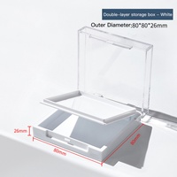 Boîte d'emballage transparente carrée personnalisée avec logo pour faux ongles, en plastique à deux couches, pour présentation et rangement des capsules d'ongles, nouveau design