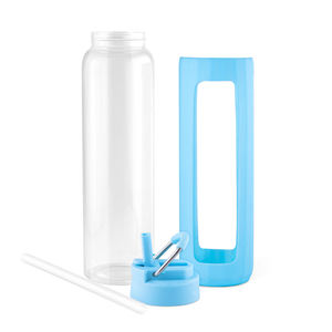 Bouteilles d'eau en <span class=keywords><strong>verre</strong></span> 32 oz-<span class=keywords><strong>Bouteille</strong></span> d'eau en <span class=keywords><strong>verre</strong></span> de <span class=keywords><strong>1</strong></span> <span class=keywords><strong>litre</strong></span> facile à transporter avec manchon en silicone, paille et <span class=keywords><strong>1</strong></span> couvercle sans BPA - Product Image 3