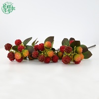 Petite branche artificielle de framboise de 29 cm avec feuillage, écologique, décorative pour la maison, le salon, l'arrangement de vase