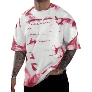 Graphic <b>Tie</b> Dye Knitted T-Shirt Letter Print Crew Neck Short Sleeve Casual Summer Tee Tops <b>Men's</b> Anti-Wrinkle & Breathable - Product Image 1