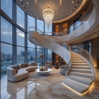 Escalier en colimaçon moderne sur mesure PRIMA, escalier intérieur en acier pour villa