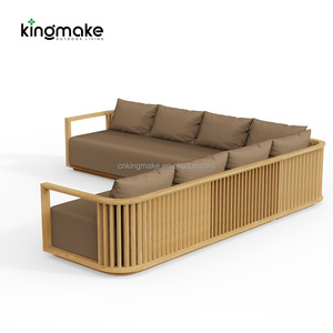 Ensemble <span class=keywords><strong>de</strong></span> meubles d'extérieur modernes imperméables, meubles <span class=keywords><strong>de</strong></span> patio en bois <span class=keywords><strong>haut</strong></span> <span class=keywords><strong>de</strong></span> <span class=keywords><strong>gamme</strong></span> avec coussins, canapé <span class=keywords><strong>de</strong></span> <span class=keywords><strong>jardin</strong></span> personnalisé pour hôtel - Product Image 4