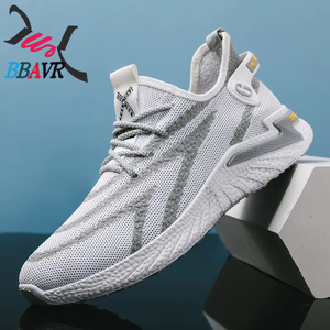 Chaussures de sport pour hommes, baskets de course, lot de stock, sans marque, décontractées, noires, en tissu PVC, maille, protection des pieds, 1 paire - Product Image 3