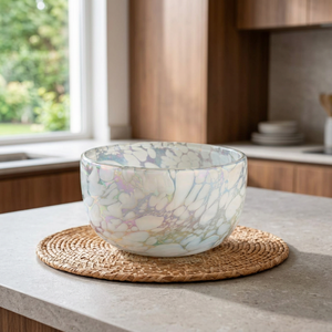 Porte-bougie décoratif en verre irisé fait main, diamètre 80 mm, résistant à la chaleur, pour Noël, la Saint-Valentin, pour la maison - Product Image 3