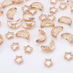 Cuentas de estrella de <span class=keywords><strong>luna</strong></span> de cristal de oro ámbar Zhubi, collar de cuentas DIY, pulsera, cuentas de cristal de cuarzo de varios colores para la fabricación de joyas - Product Image 1