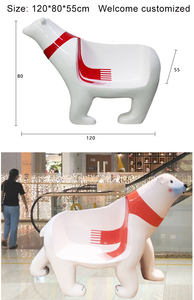 Banco Urbano Moderno de Fibra de Vidrio Impermeable con Diseño de Oso Polar Ártico para Uso en Jardines y Escuelas en Ciudades Ecológicas - Product Image 3