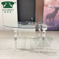 Table de mariage en acrylique transparent, de forme ronde, pour location d'événements, de fête